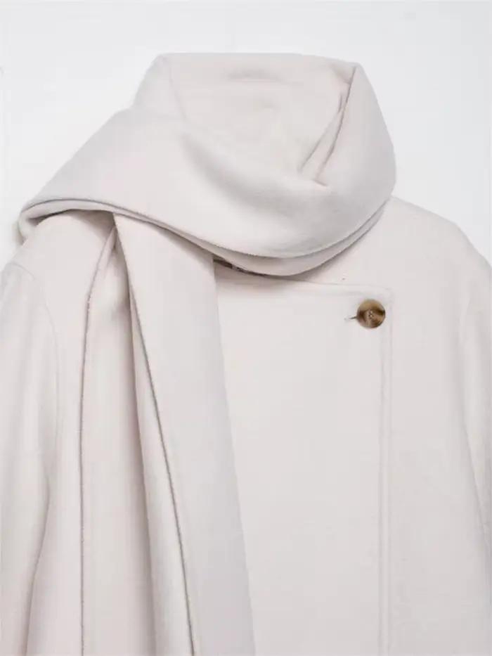 Écharpe manteaux amples pour femmes col rabattu manches longues simple bouton poche pardessus 2025 automne Chic femme vêtements d'extérieur décontractés