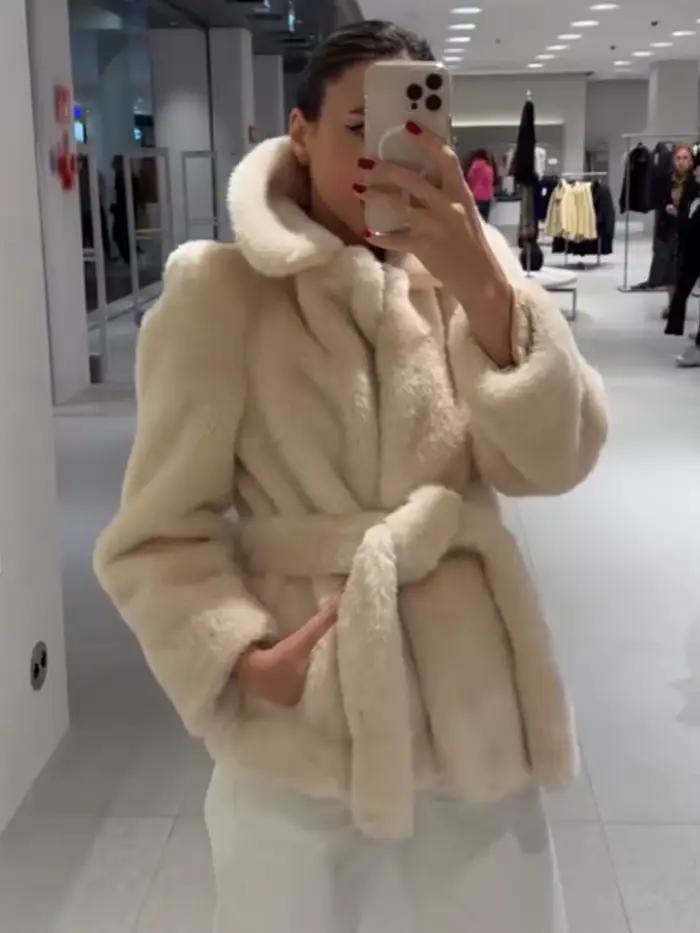 HH femmes hiver chaud vestes solide col rabattu poches à lacets décoration