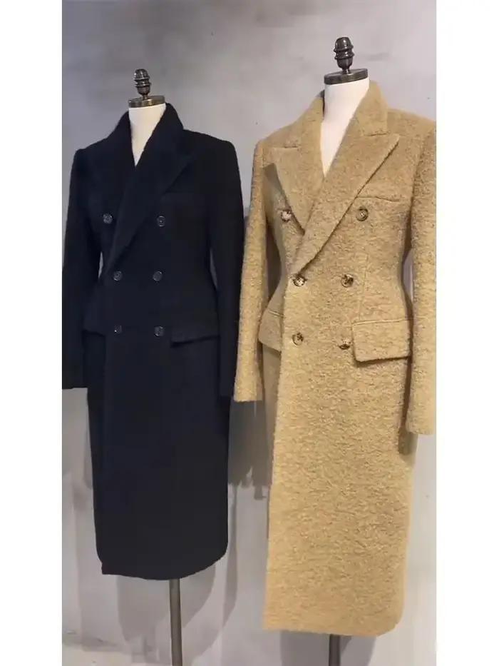 GkyocQ – manteau de luxe léger pour femme, petit parfum, couleur claire, Long matelassé, Tweed, élégant, col de costume, nouvelle collection automne 2023