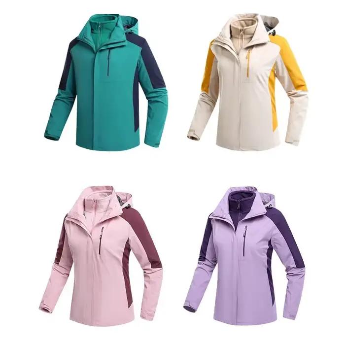 Queshark-Ensemble veste 3 en 1 pour femme, manteau de cyclisme, veste perfecsmile, imperméable, coupe-vent, randonnée, trekking, camping