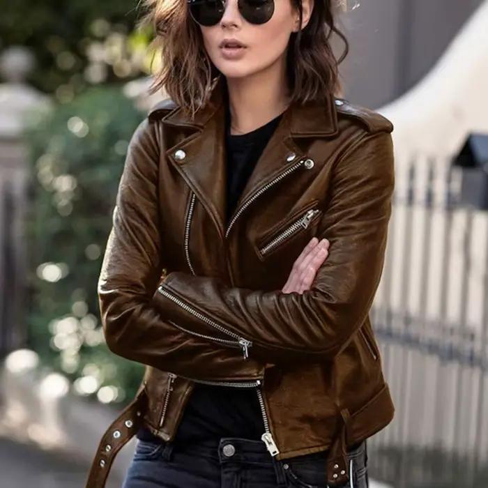 Veste de motard de moto à la mode pour femmes
