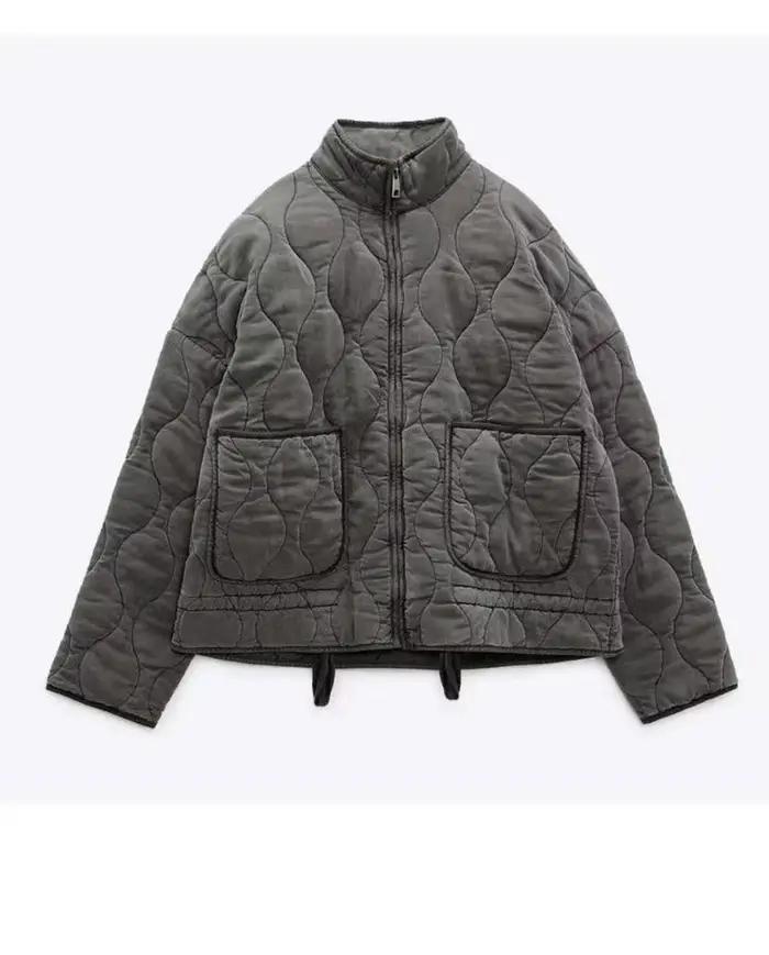 Femmes coton Parkas manteau 2025 hiver mode poche cordon chaud Vintage fermeture éclair manches longues vêtements de dessus pour femmes hauts veste