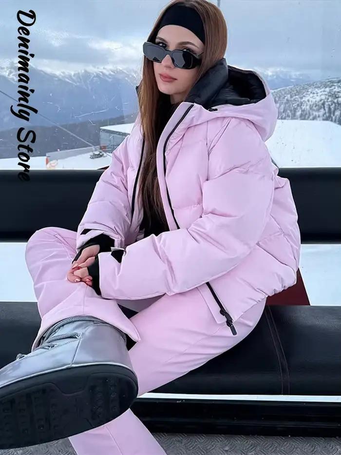 Vêtements de ski coupe-vent roses