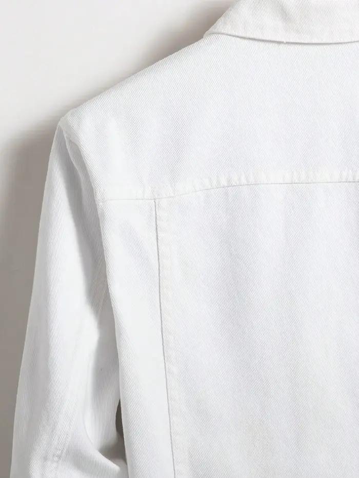 Veste en jean blanche pour homme, style décontracté, polyvalente, pour tenues quotidiennes, shopping, promenades urbaines