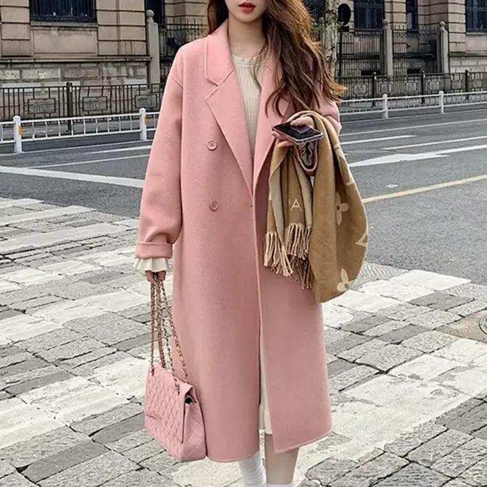 Manteau long en laine à double boutonnage pour femme, pardessus rétro pour femme, coupe-vent pour femme, mode automne et hiver, nouveau