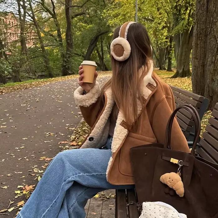 Veste en daim pour femme