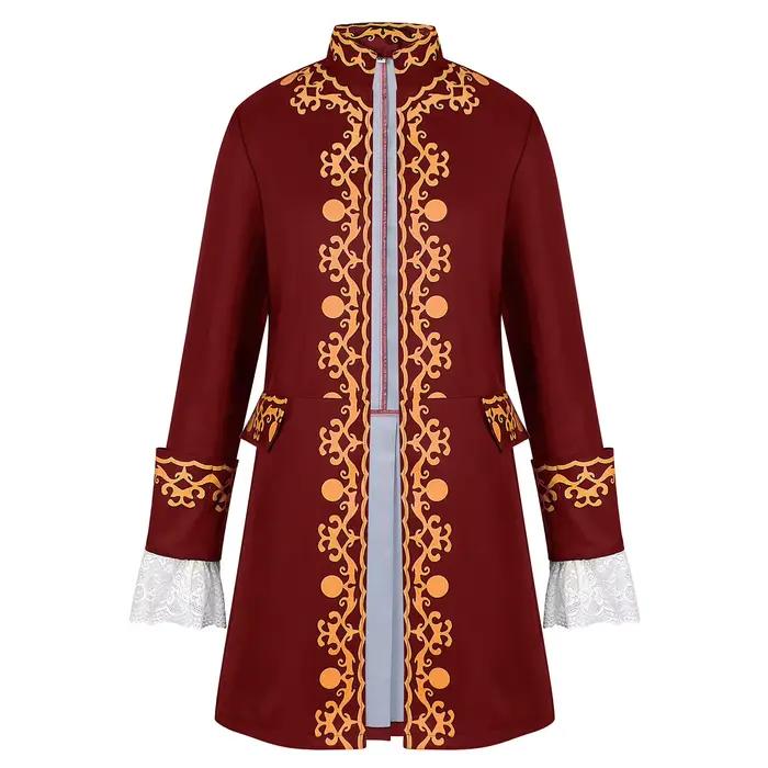 Costume Colonial du 18ème Siècle pour Hommes, Manteau Militaire Royal Médiéval, Veste de Costume de Prince de Cour Victorien Rococo Baroque