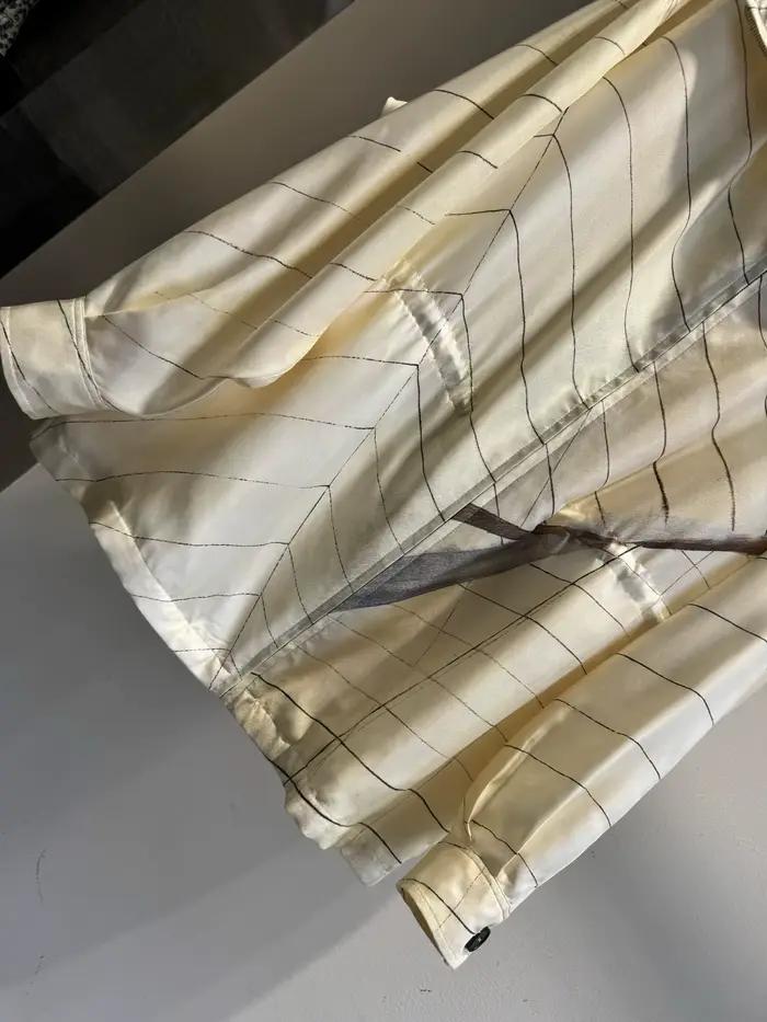 Manteau trench en soie de mûrier imprimé double couche de style vintage de haute qualité pour femmes (Modèle 2026)