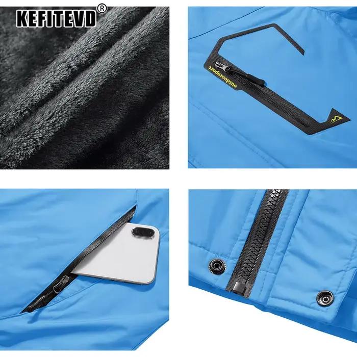 KEFITEVD Veste de Ski d'Hiver pour Hommes Imperméable