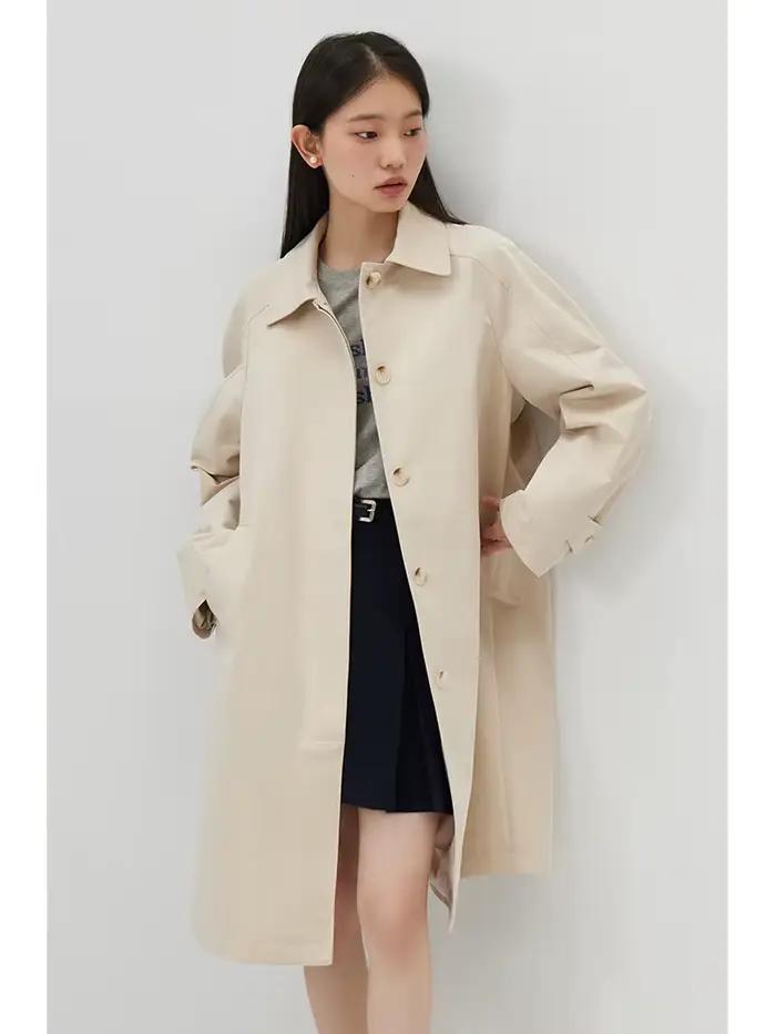 Coupe-vent mi-long de style coréen pour femme