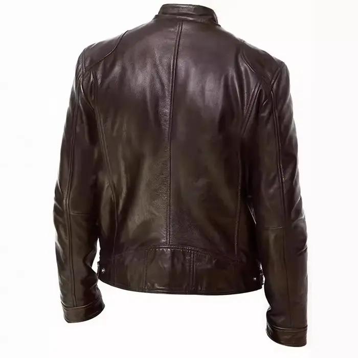 Veste de moto en cuir pour hommes, manteau de Style Punk, col montant, mode jeunesse, vêtements d'extérieur décontractés, fabriqués en chine, offre spéciale