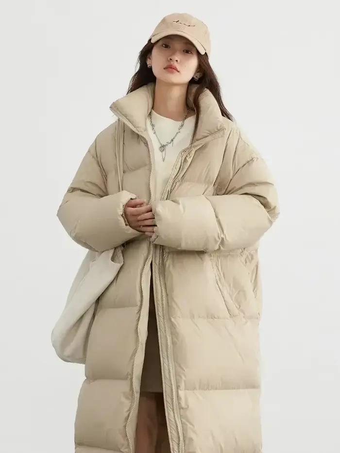 CHIC VEN-Doudoune Longue en Duvet de Canard Blanc pour Femme