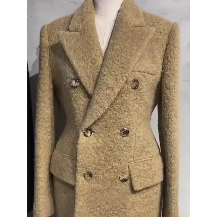 GkyocQ – manteau de luxe léger pour femme, petit parfum, couleur claire, Long matelassé, Tweed, élégant, col de costume, nouvelle collection automne 2023