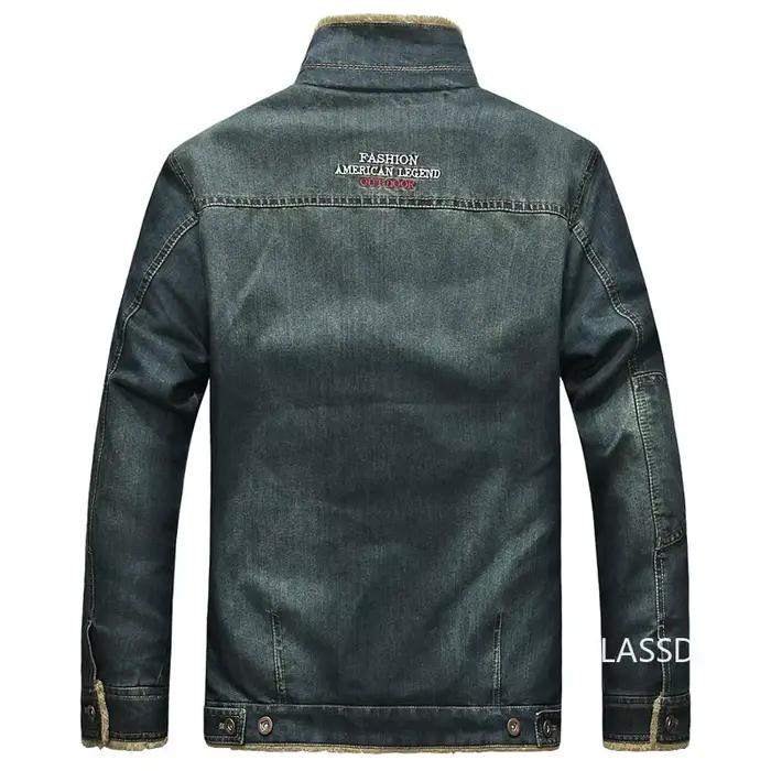 Manteau Homme Denim Bleu Ciel Décontracté Chaud à Capuche Non Polaire Choisir Taille 5XL Occasions Hivernales