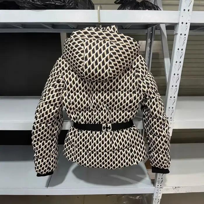 Ensemble de ski deux pièces pour femme, Parka de Sport rembourrée, taille haute, avec ceinture, poches épaisses et chaudes, pantalon de ski coupe-vent, hiver