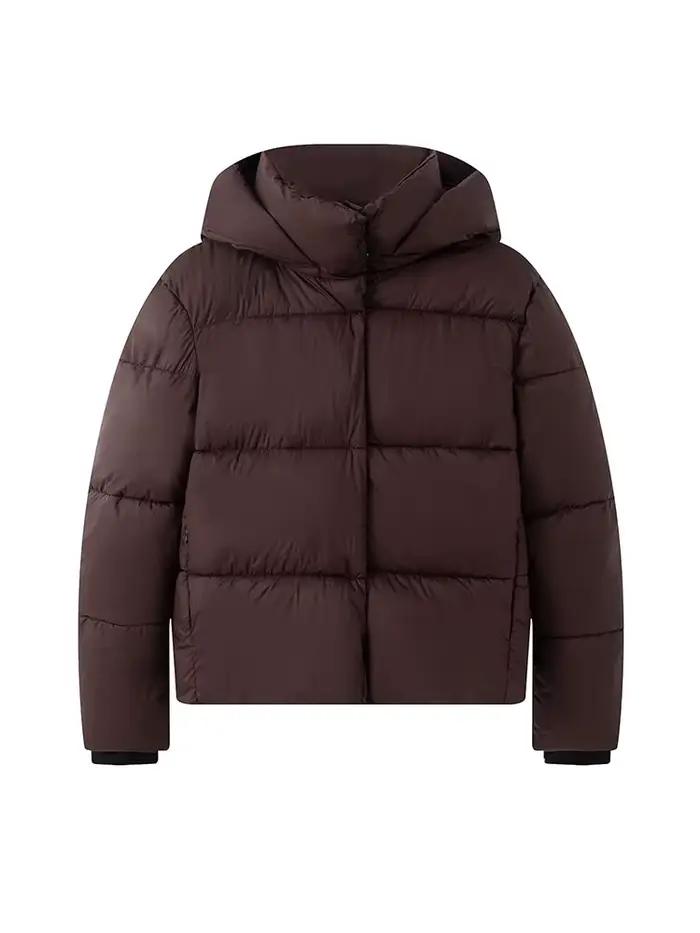 Veste d'hiver imperméable à capuche et col montant polyvalente pour femmes HH