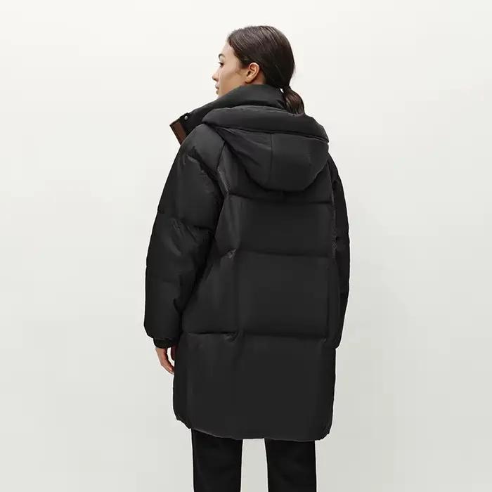 Semir doudoune femmes longue longueur à capuche manteau noir 2025 hiver nouveaux vêtements d'extérieur amples mode