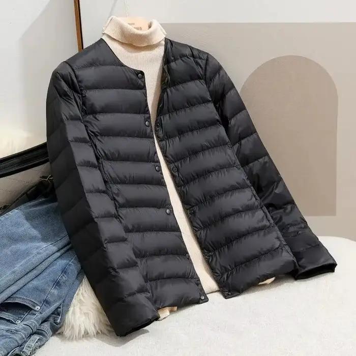 Femmes blanc canard vers le bas vestes minces 2025 nouveautés automne hiver chaud femme mode Ultra léger emballable manteaux bouffants