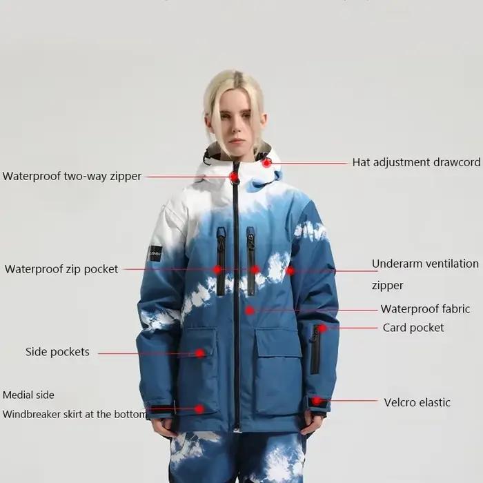 Vestes de ski épaisses imperméables pour couple