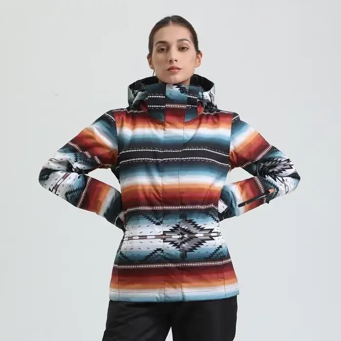 Veste à capuche de Ski en plein air manteaux de Ski chauds coupe-vent imperméable dessus de Ski femmes sport Snowboard veste hiver nouveaux vêtements de neige