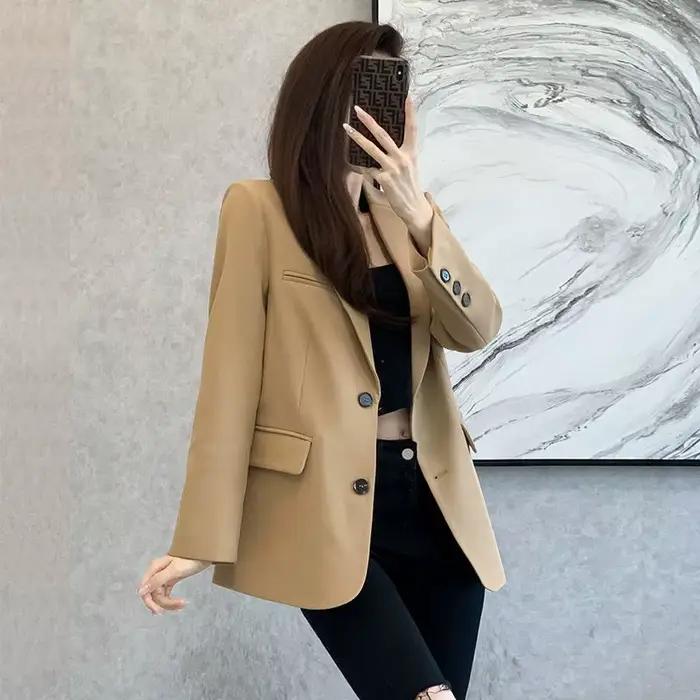 2025 Blazers Veste Pour Femmes Manteaux Printemps Coréen Décontracté Femme Blazer Costumes Couture Longue Dernière Mode Vêtements De Haute Qualité