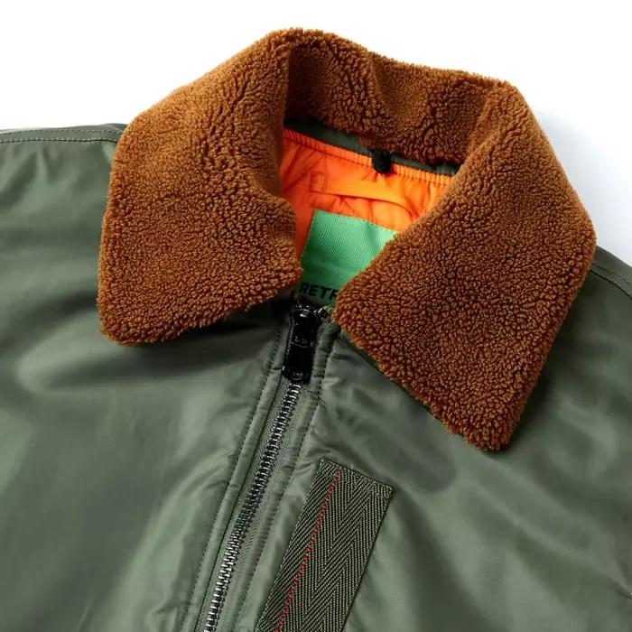 Parka Épaisse Vert Armée avec Col Rabattu Pour Hommes, Style Pilote de L'Armée de l'Air, Bomber Jacket, Veste Militaire Tactique, Occasions Spéciales