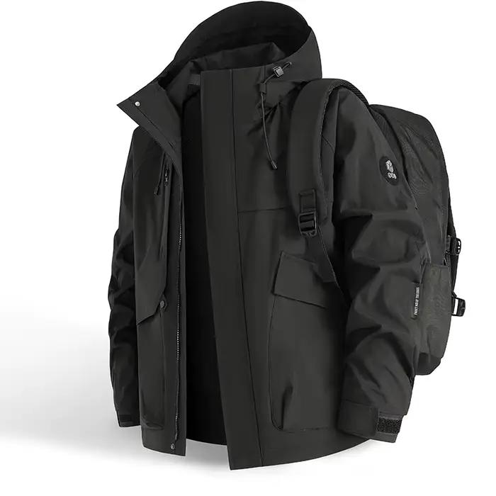 Veste imperméable hommes randonnée en plein air Camping coupe-vent à capuche Softshell manteaux zippé léger unisexe