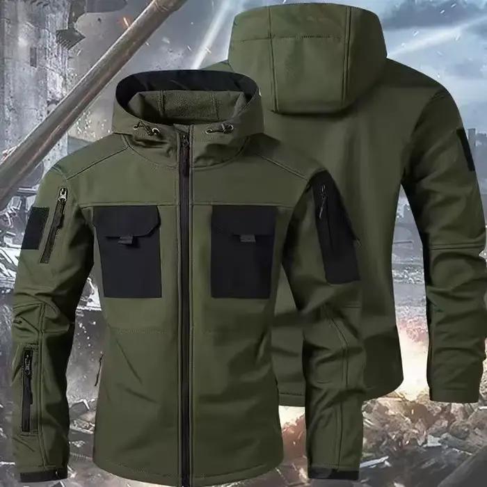 Tactique militaire hiver automne polaire Parkas Cargo vestes hommes coupe-vent randonnée Camping escalade peau de requin décontracté manteaux à capuche