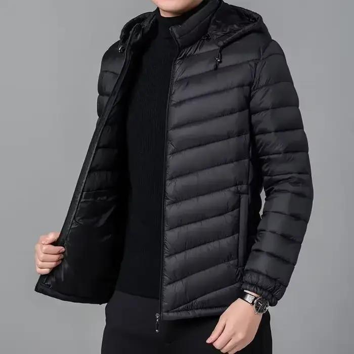 Doudounes à capuche pour hommes, manteau rembourré, doudounes légères, parkas d'hiver, jeune, en vente, nouveau et moderne, extérieur décontracté