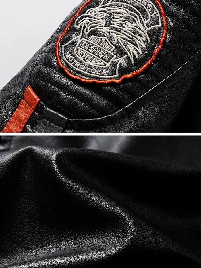 Veste en simili cuir pour homme, veste de moto, imperméable, coupe-vent, PU, veste bomber vintage, veste d'hiver pour homme