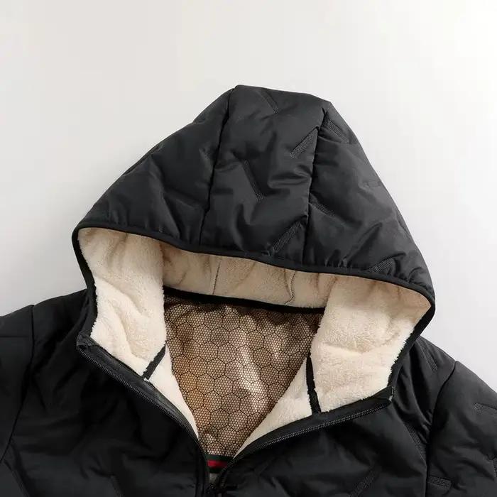 Parka à capuche pour hommes hiver chaud épaissir polaire manteaux coupe-vent couleur unie rembourré mode veste mâle