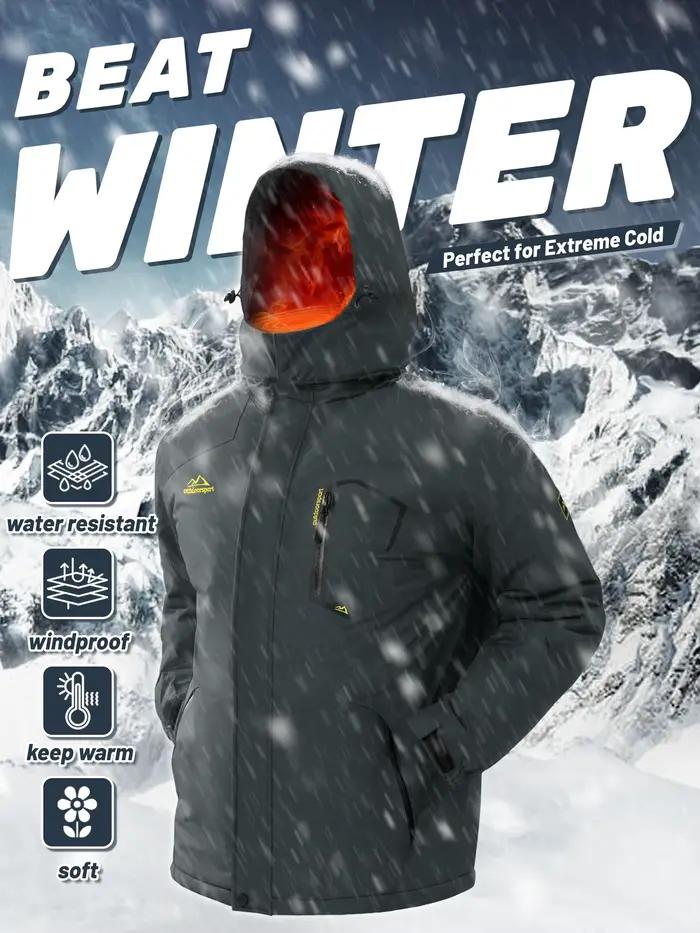 TACVASEN vestes de Ski d'hiver pour hommes manteaux polaires imperméables veste de Snowboard thermique isolée Parka