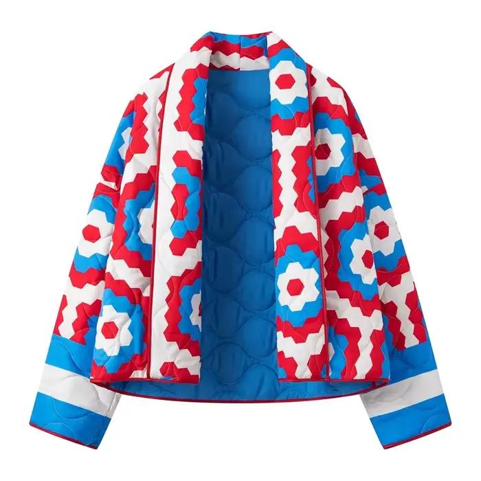 Veste kimono imprimée en polyester ample et décontractée pour femmes automne hiver élégante et confortable à offrir pour diverses occasions