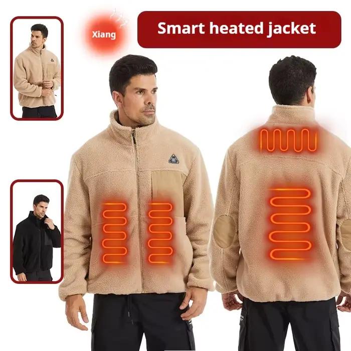 Veste chauffante intelligente hommes femmes chauffage électrique manteau d'hiver 3 contrôle de température 4 zones