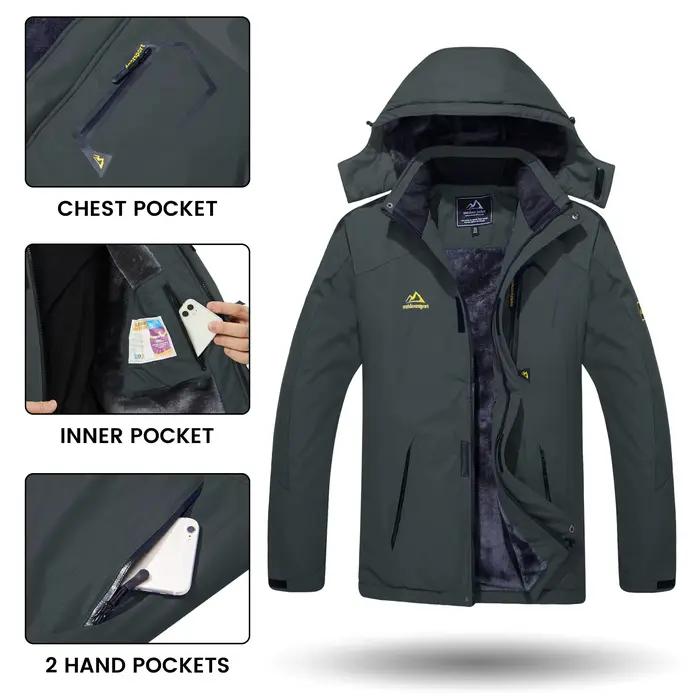 TACVASEN vestes de Ski d'hiver pour hommes manteaux polaires imperméables veste de Snowboard thermique isolée Parka