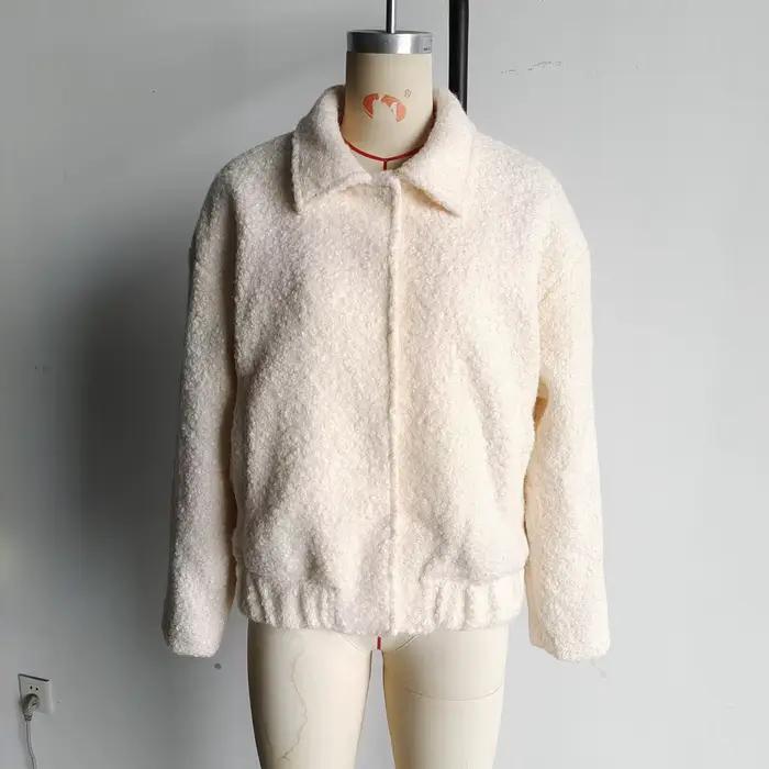Veste classique polyvalente à revers pour femme, manteau à manches longues, couleur unie, mélange de laine d'agneau, nouvelle collection automne 2025