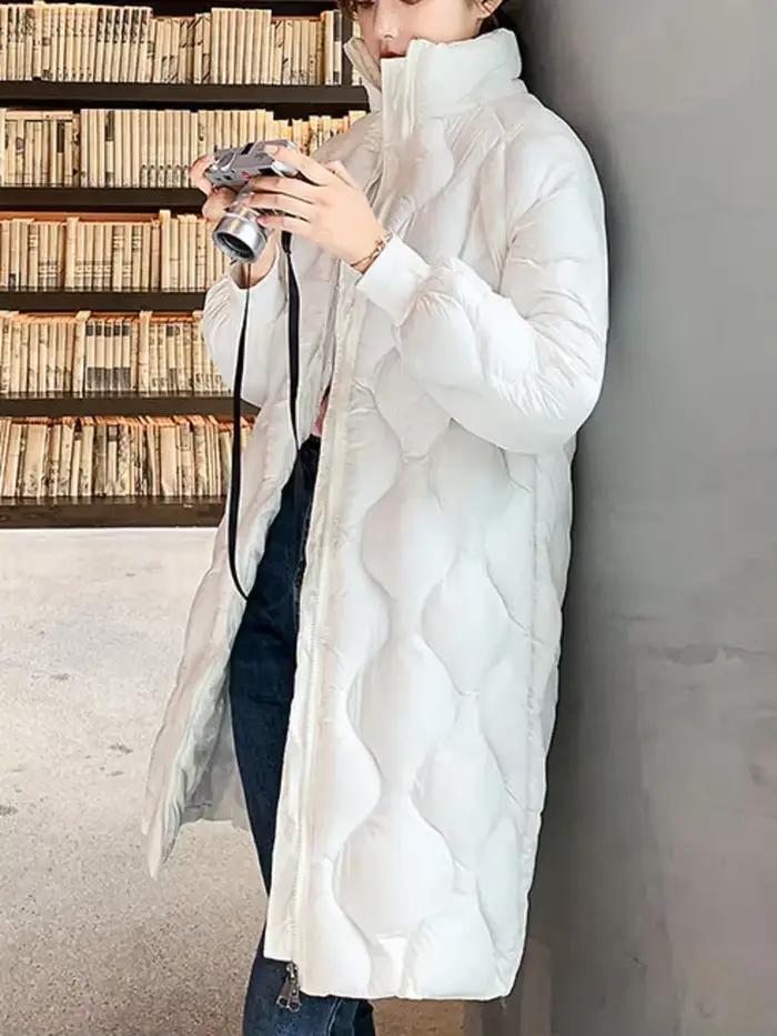 Parka longue à col montant pour femme