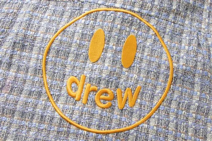Veste en jean ample pour homme avec logo brodé Drew House, style rétro américain, imprimé de créateur