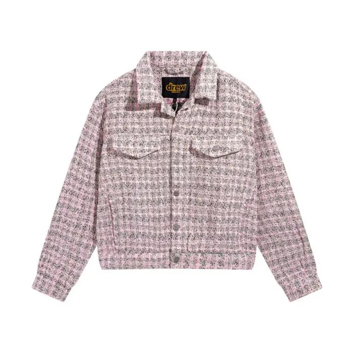Veste en jean ample pour homme avec logo brodé Drew House, style rétro américain, imprimé de créateur