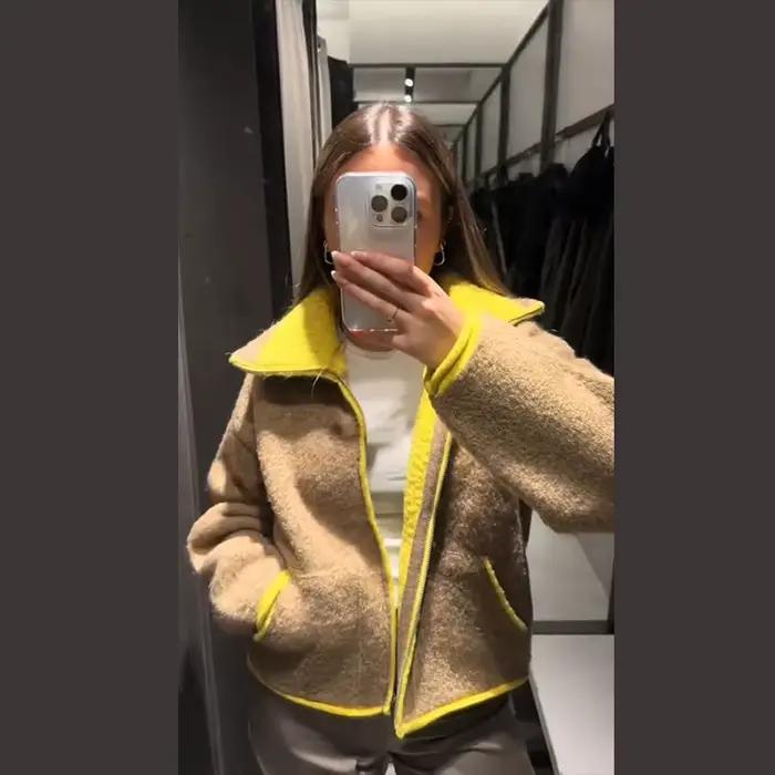 Manteaux pour femmes élégant col en v poignets en peluche à lacets manches en fausse fourrure manteau ouvert femme 2025 automne hiver mode dame streetwear