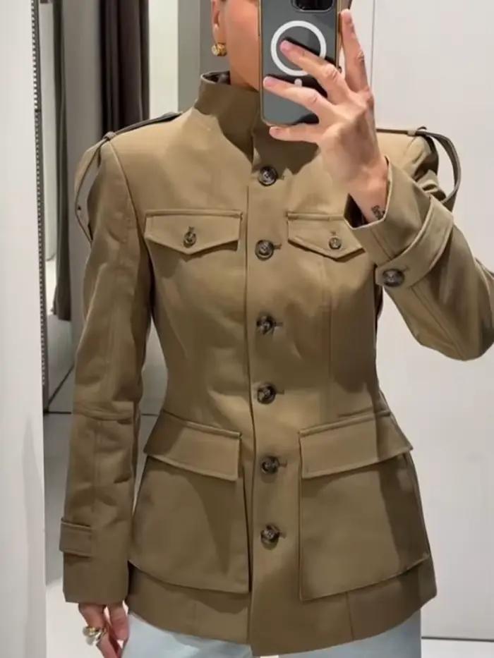 Veste femme kaki manteau