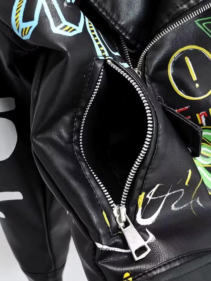 Manteau de marque en cuir PU pour femmes