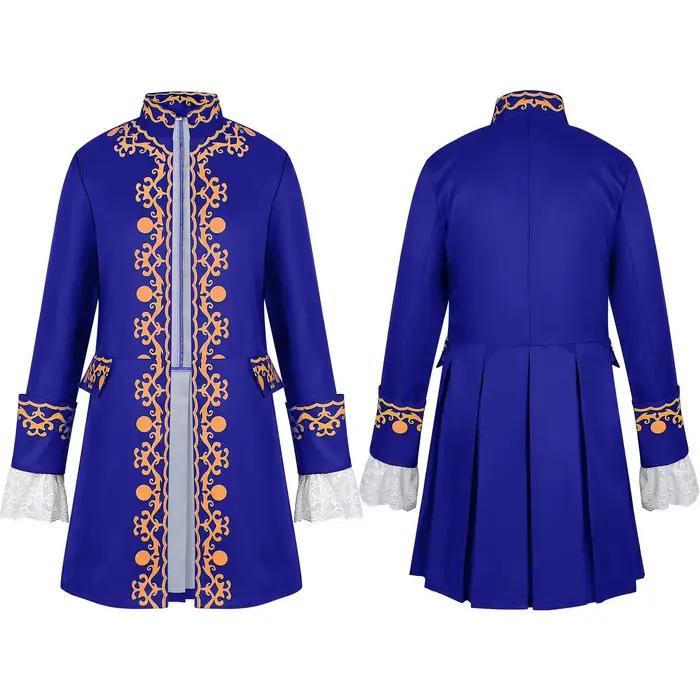 Costume Colonial du 18ème Siècle pour Hommes, Manteau Militaire Royal Médiéval, Veste de Costume de Prince de Cour Victorien Rococo Baroque