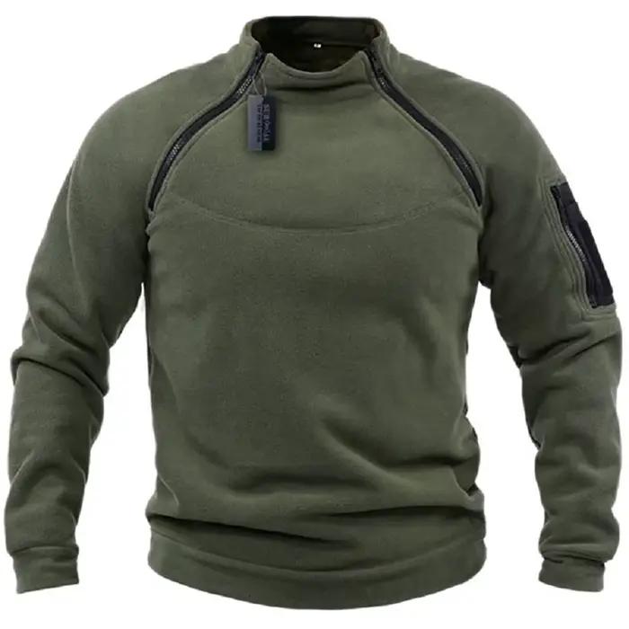 Veste polaire tactique d'extérieur pour hommes, vêtements chauds, pull à fermeture éclair, manteau coupe-vent, sweat-shirt thermique de randonnée