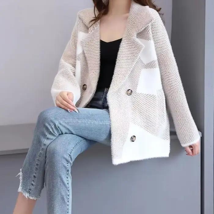 Ogo-Blazer à Manches sulfpour Femme, Veste Turnblock, Élégant, Chic, Jeune, Extérieur, Nouvel Arrivage, Hiver, 2025