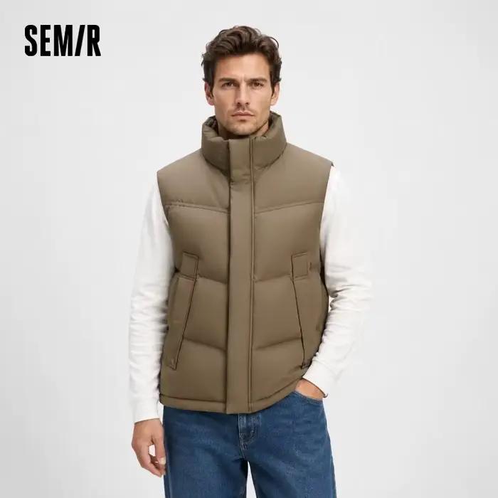 Semir vers le bas gilet hommes 2025 hiver nouveau ample imperméable Couple correspondant solide polyvalent vêtements d'extérieur