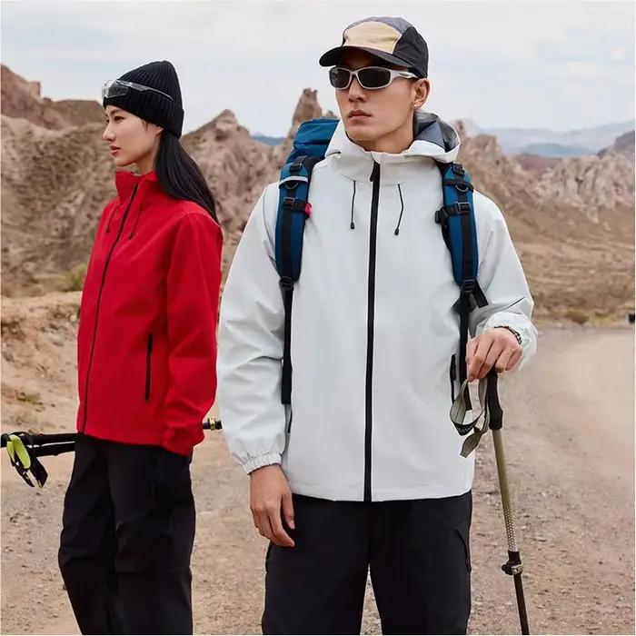 Vestes de randonnée imperméables coupe-vent Double tissu veste à capuche Protection