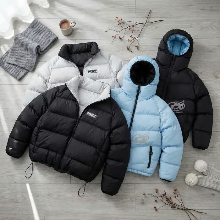 Streetwear hiver réversible doudoune hommes femmes Y2K double couleur vers le bas manteau à capuche matelassé vêtements chauds décontracté Baggy vêtements