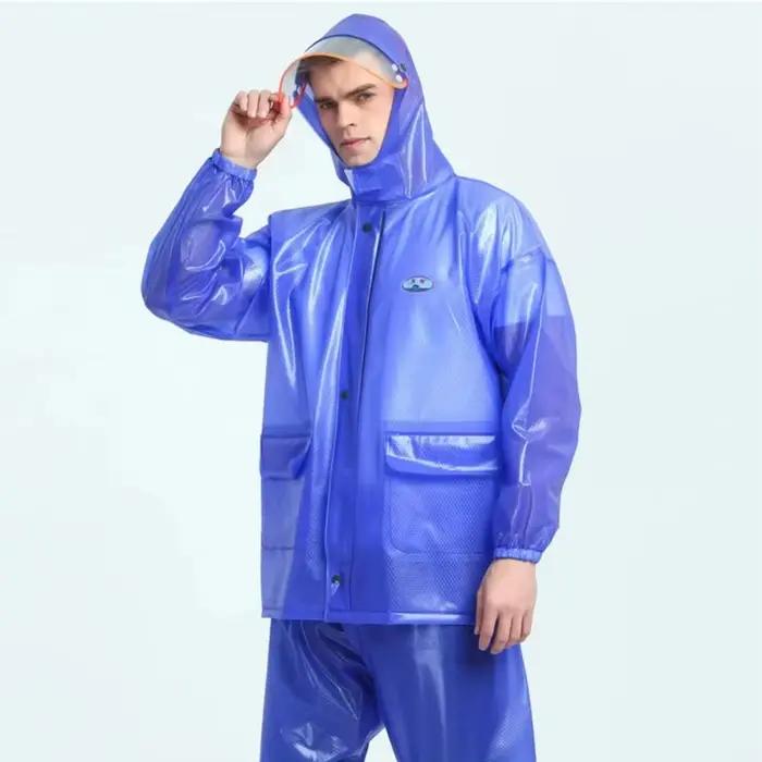 Ensemble veste et pantalon imperméables pour hommes et femmes, imperméable transparent, cyclisme, extérieur, moto, tourisme, randonnée, adultes