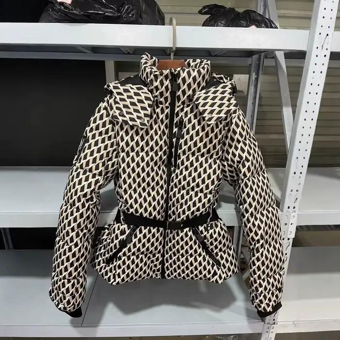 Ensemble de ski deux pièces pour femme, Parka de Sport rembourrée, taille haute, avec ceinture, poches épaisses et chaudes, pantalon de ski coupe-vent, hiver